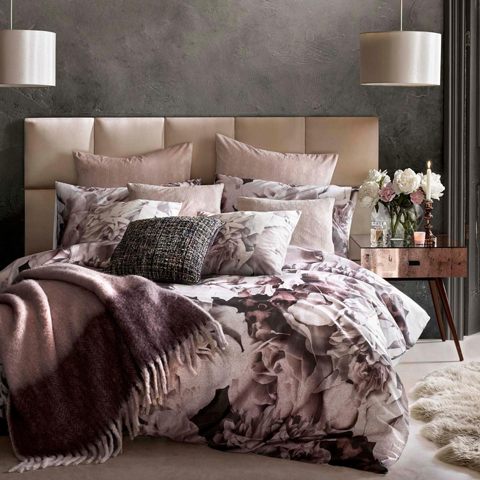 Karl Lagerfeld Designer PIXEL ROSE Floral Printed 100% Cotton Bedding Bed Linen