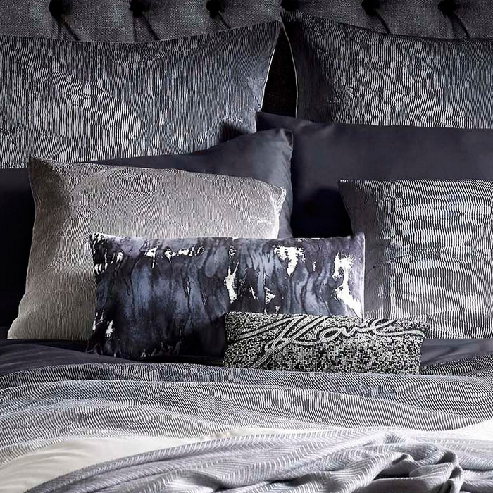 Cushions or Throw Karl Lagerfeld Bedding STRIA Flint Grey Duvet Cover